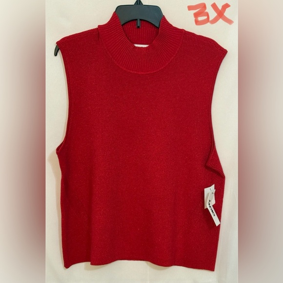 DKNY Red Sleeveless Knit Top - Picture 1 of 2